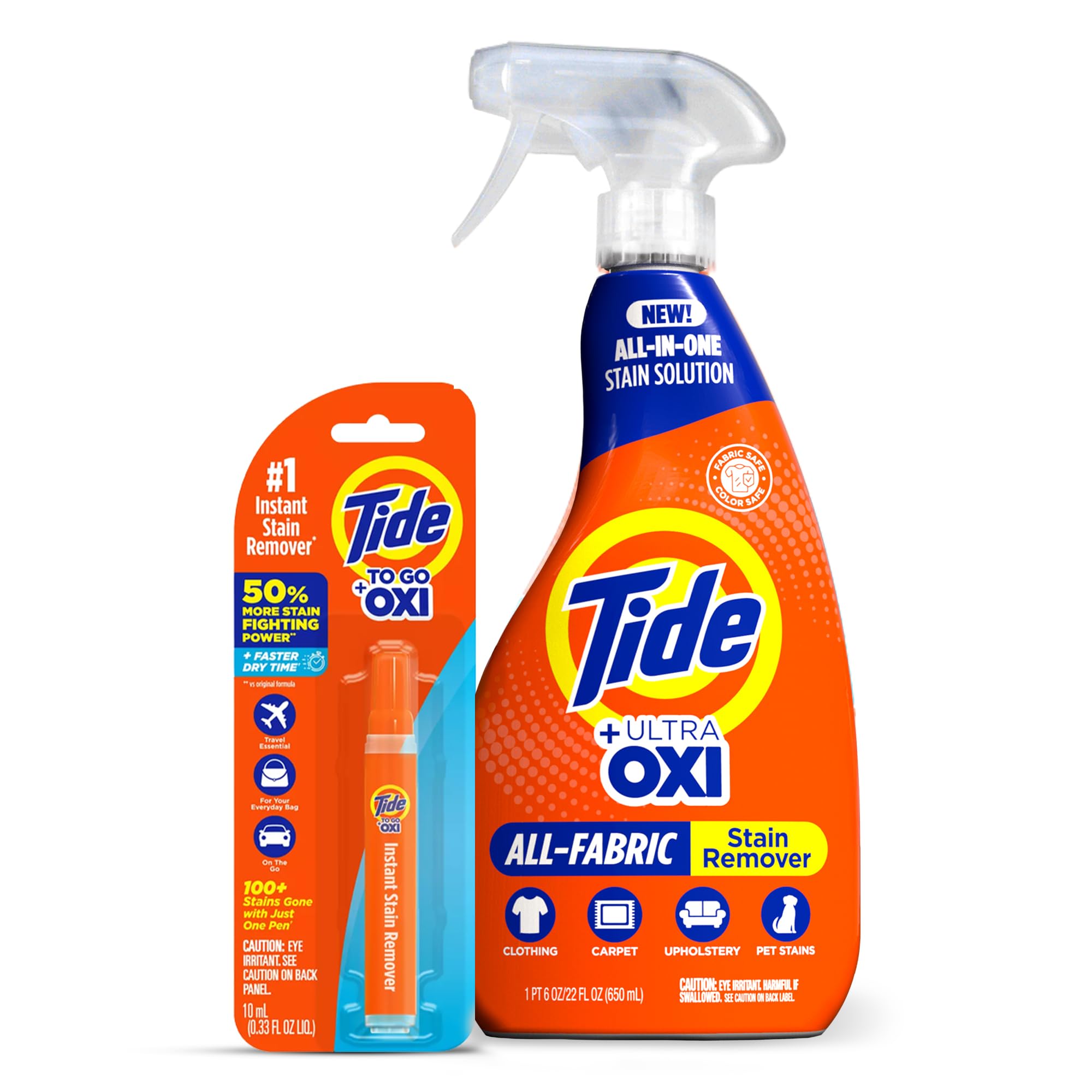 Buy now MADE BY NEHEMIAH Tide Rescue Laundry Stain Remover Spray with Oxi + Travel Size Tide To Go Pen, Spot Remover for Clothes, Fabric, Upholstery, Carpet, Grease & More Tough Stains- 22 Fl Oz + 1 Stain Pen at indiglob india