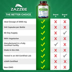 Zazzee Myo-Inositol Capsules, 2000 mg per Serving, 240 Vegan Capsules | Ideal Dosage for 40:1 Ratio, Certified Kosher, Hormone Balance & Healthy Ovarian Function Support, Non-GMO, Made in the USA