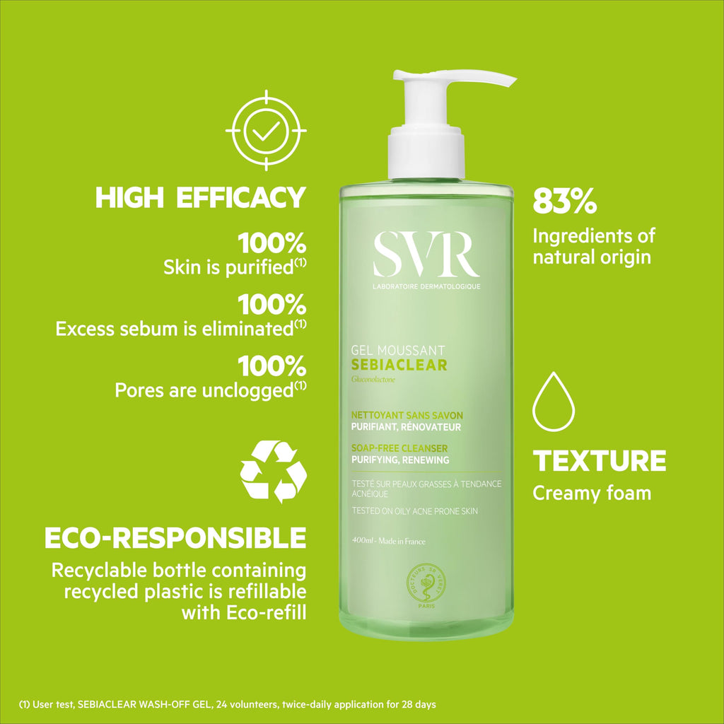SVR Sebiaclear Foaming Gel Cleanser, 13.5 fl oz