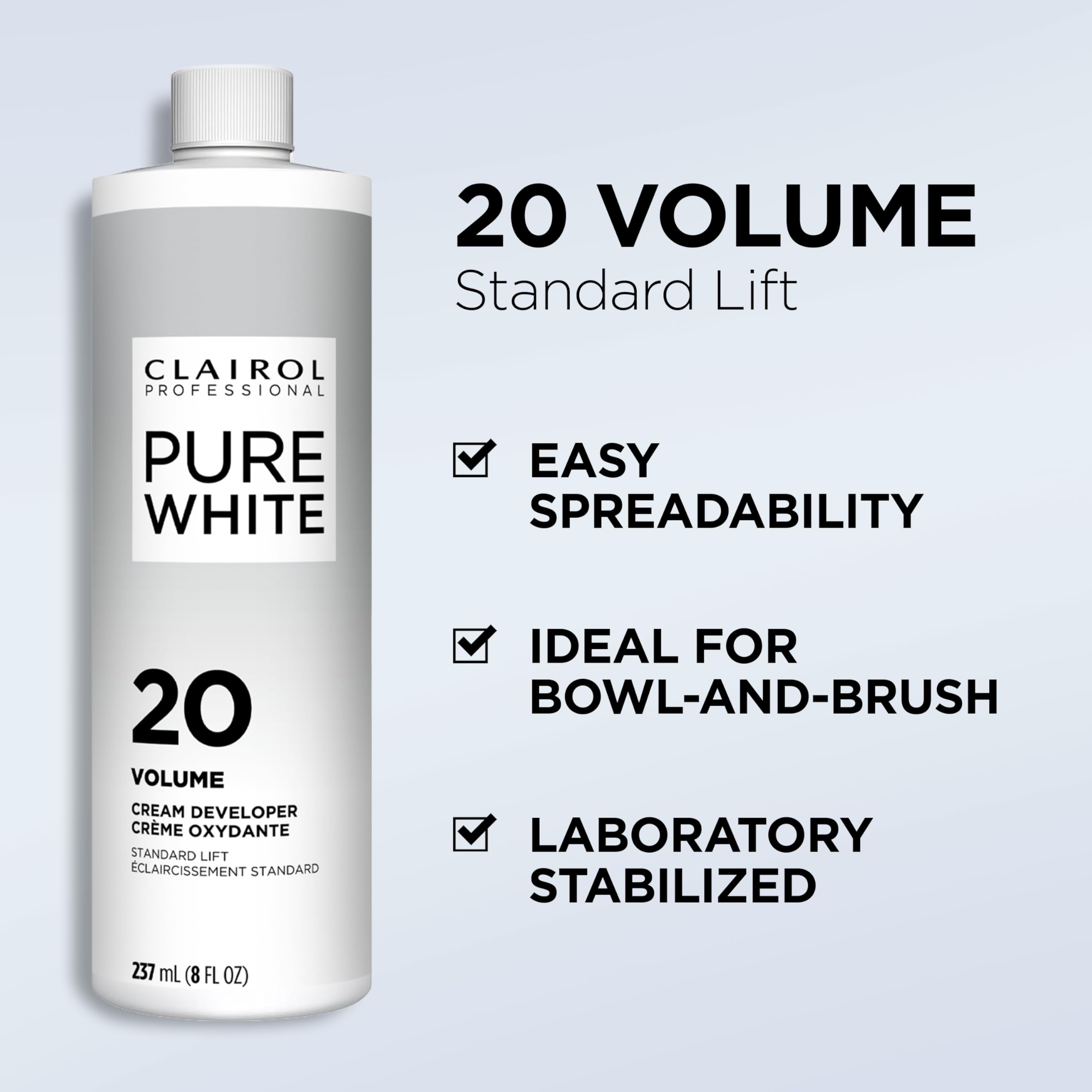 Clairol Professional Pure White 20 Volume Hair Developers | For Lightening & Gray Coverage