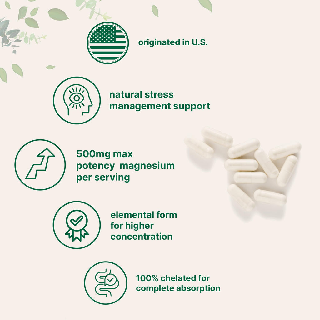 Micro Ingredients Magnesium Glycinate 500mg Per Serving, 240 Capsules | Potent Elemental Form, Chelated, High Absorption | Healthy Muscle, Bones, & Mood Support Supplement | Non-GMO