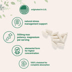 Micro Ingredients Magnesium Glycinate 500mg Per Serving, 240 Capsules | Potent Elemental Form, Chelated, High Absorption | Healthy Muscle, Bones, & Mood Support Supplement | Non-GMO