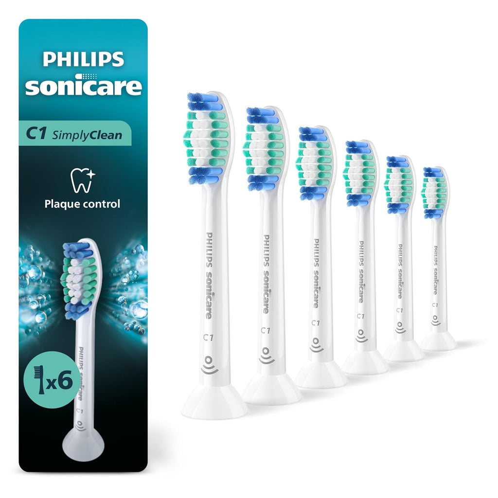 Buy now Philips Sonicare Genuine Simply Clean Replacement Toothbrush Heads, 2 Brush Heads, White, HX6012/04 1 Count (Pack of 6) White at indiglob india
