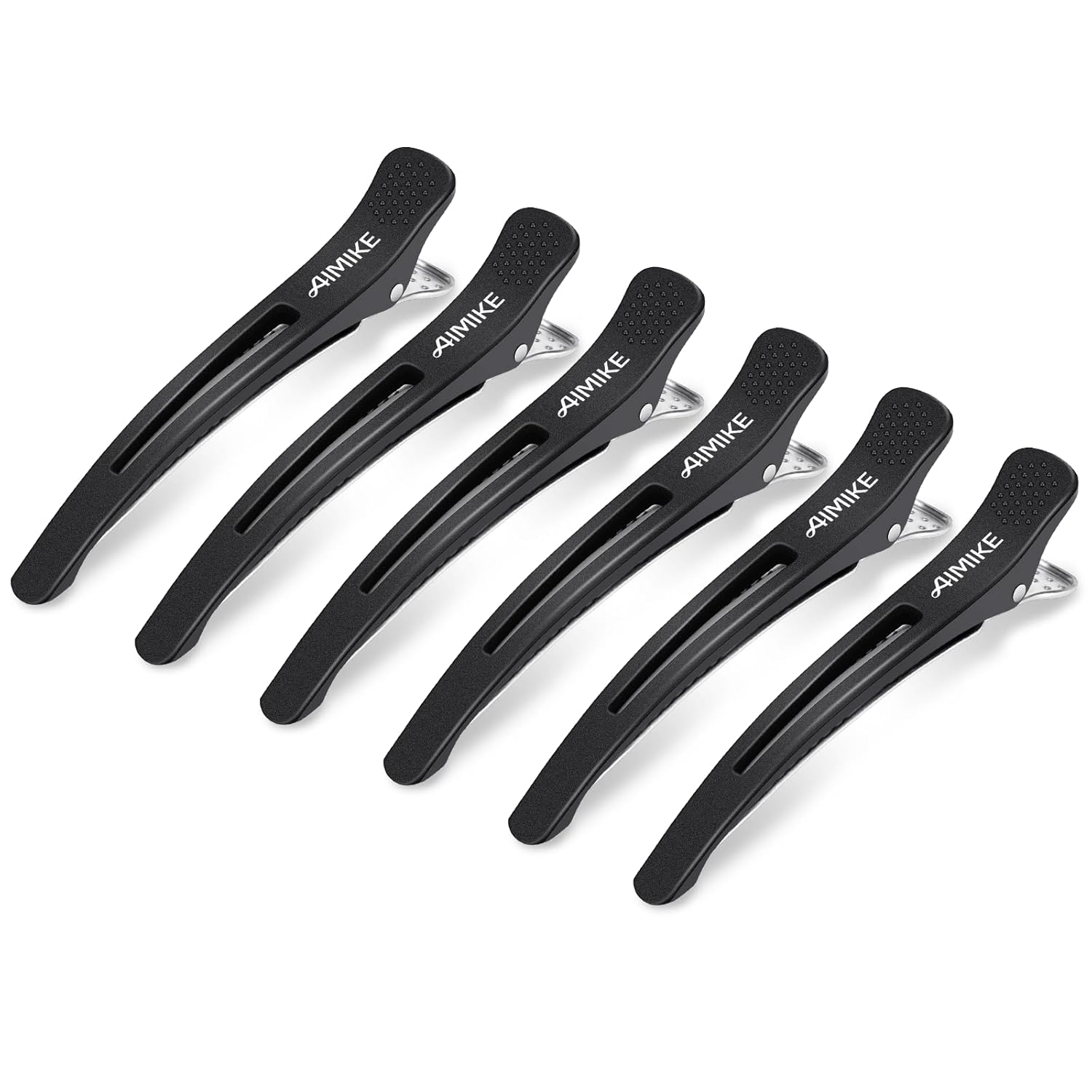 Buy now AIMIKE Hair Styling and Sectioning Accessories - 12 Pack Non-Slip Silicone Hair Clips for Thick and Thin Hair, Professional Salon Quality 6 Black Hair Clips at indiglob india
