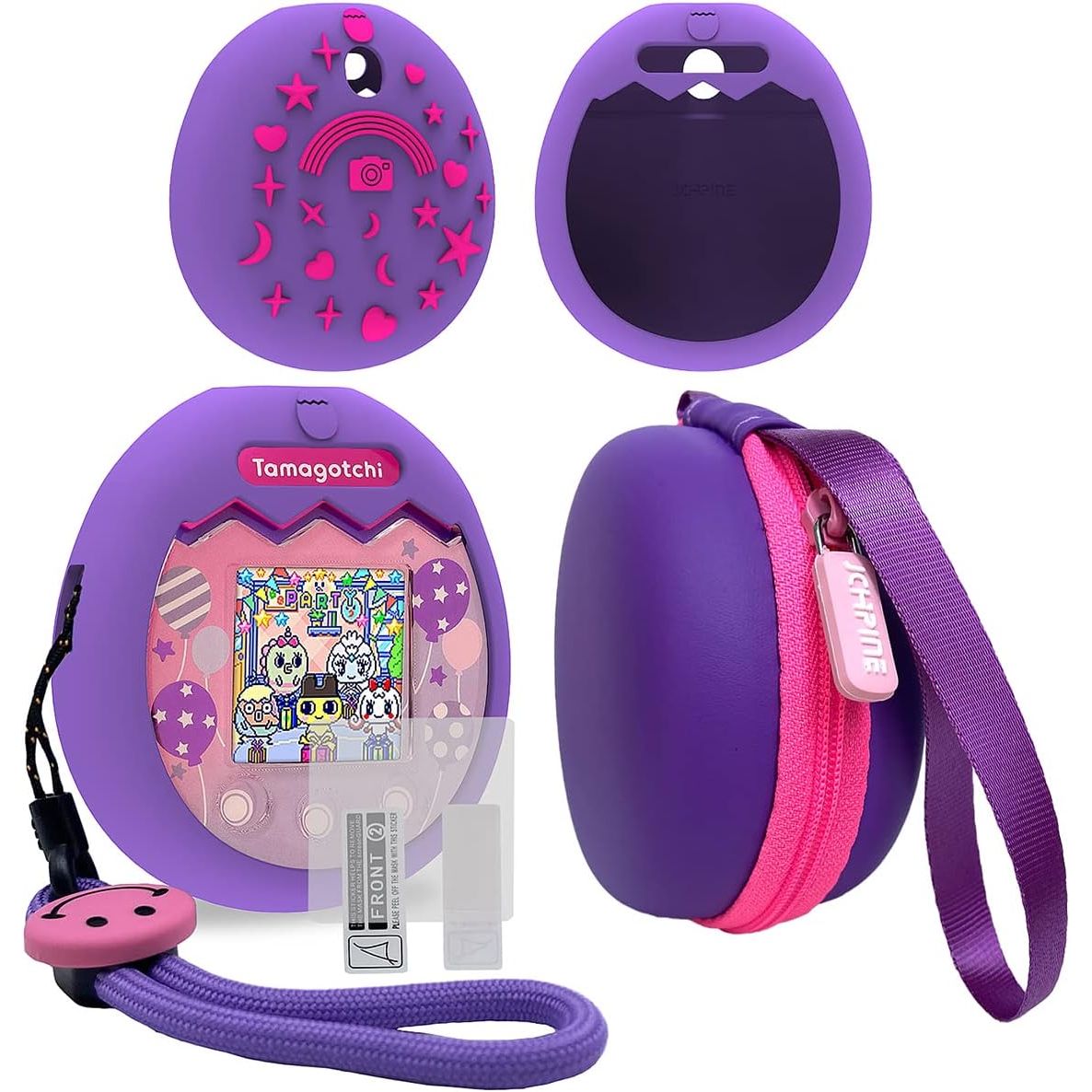 Buy now JCHPINE Hard Carrying Case and Silicone Cover Compatible with Tamagotchi Pix Interactive Virtual Pet Game Machine, Screen Film Protector for Tamagotchi Pix Accessories (Purple) Purple-Pink at indiglob india