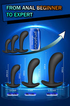 Butt Plug Trainer Kit for Comfortable Long-Term Wear, Pack of 3 Silicone Anal Plugs Training Set with Flared Base Prostate Sex Toys for Beginners Advanced Users