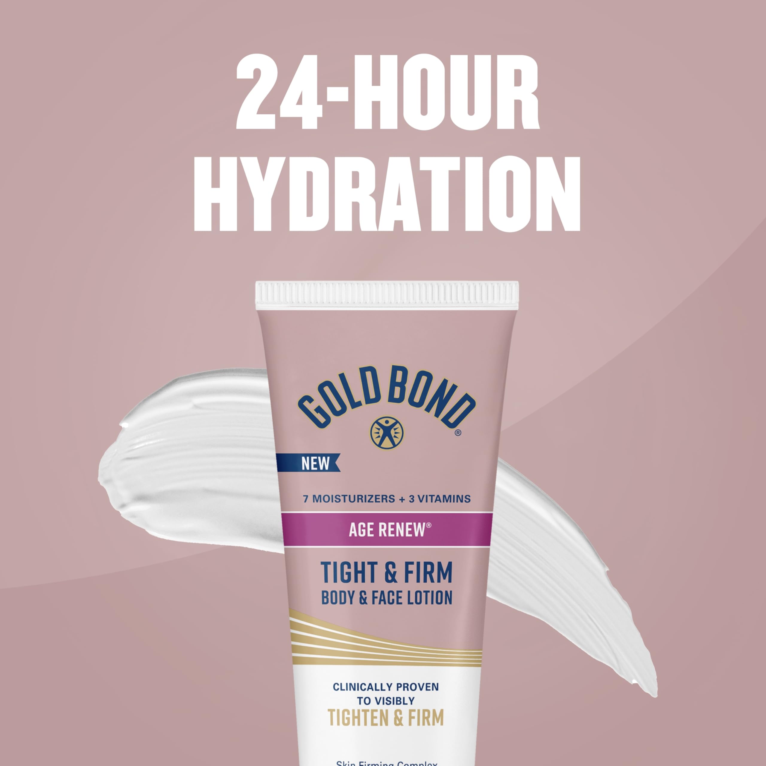 Gold Bond Age Renew Tight & Firm Body & Face Lotion, Aging, Dry Skin Lotion | Skin Firming Complex with Proteins & lipids, Clinically Proven to Visibly Tighten, Won't Clog Pores, Dermatologist Tested
