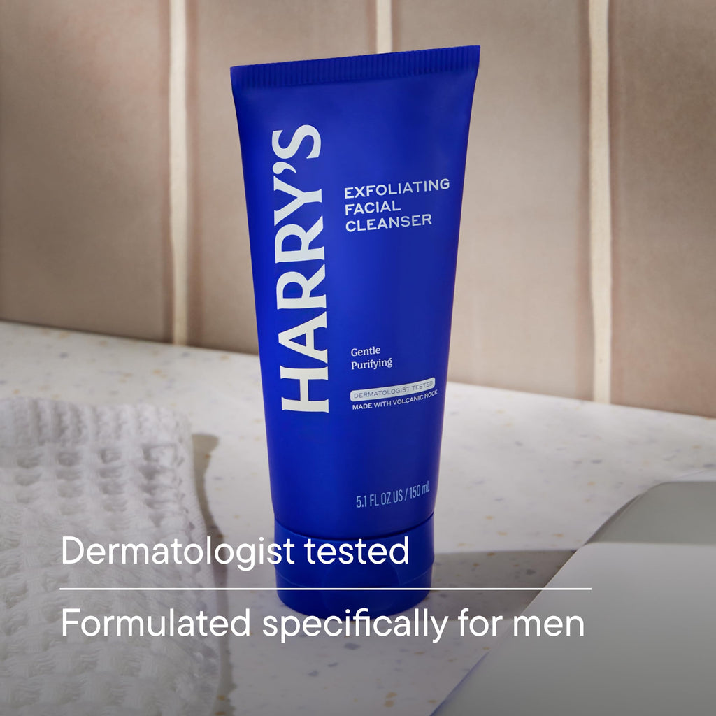 Harry's Exfoliating Face Wash for Men - 5.1 fl oz (3 Pack) | Gentle Facial Skin Care Products with Volcanic Rock Exfoliant - Dermatologist Tested