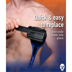 Bakblade 2.0 Refill Cartridges Bundle, Back Hair & Body Shaver Replacement Cartridges, Extra-Wide Wet Dry & Disposable Razor Blades (6 Blades) | Dryglide Safety Technology, Titanium Plated, Shave Wet Or Dry, Easy to Replace, Lasts 5 - 7 Shaves