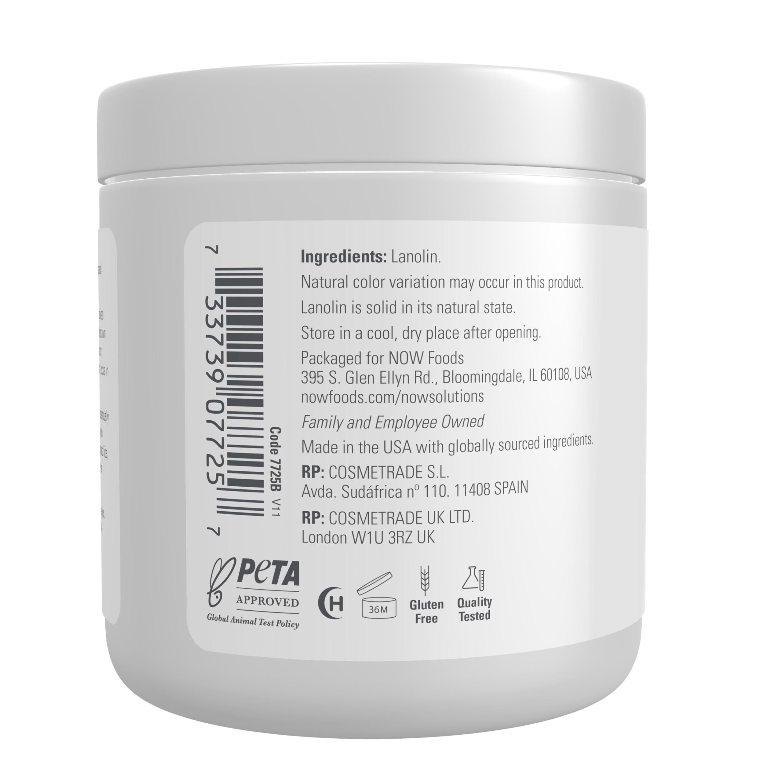 NOW Solutions, Lanolin, For Rough Dry Skin, 7 oz