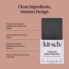 Buy now Kitsch Charcoal Soap Body Wash Bar â€“ Detoxifying Bar Soap with Activated Charcoal â€“ Gently Removes Excess Oil & Impurities, Clears Pores, Firms & Moisturizes Skin â€“ Made in USA - 4 oz at indiglob india