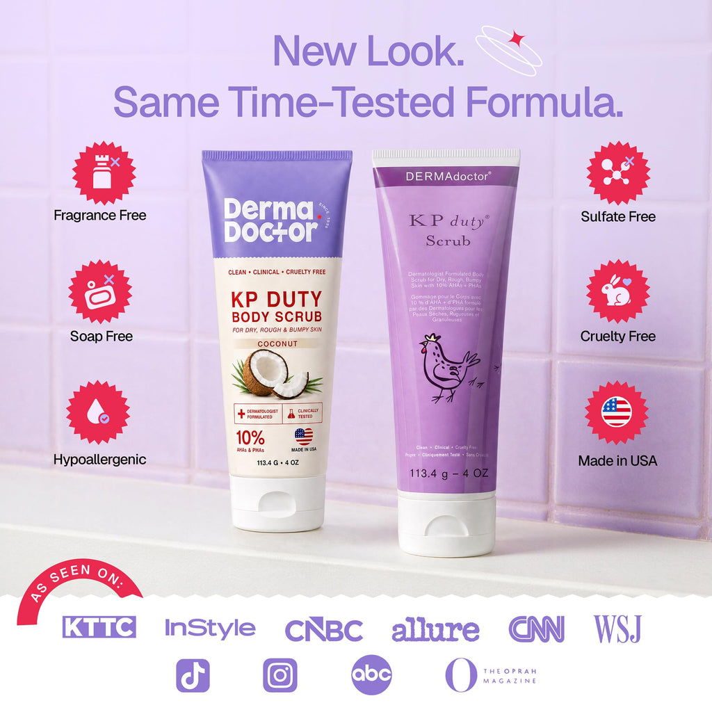 DERMAdoctor KP Bump Eraser Body Scrub, 10% AHAs + PHAs, Rough & Bumpy Skin