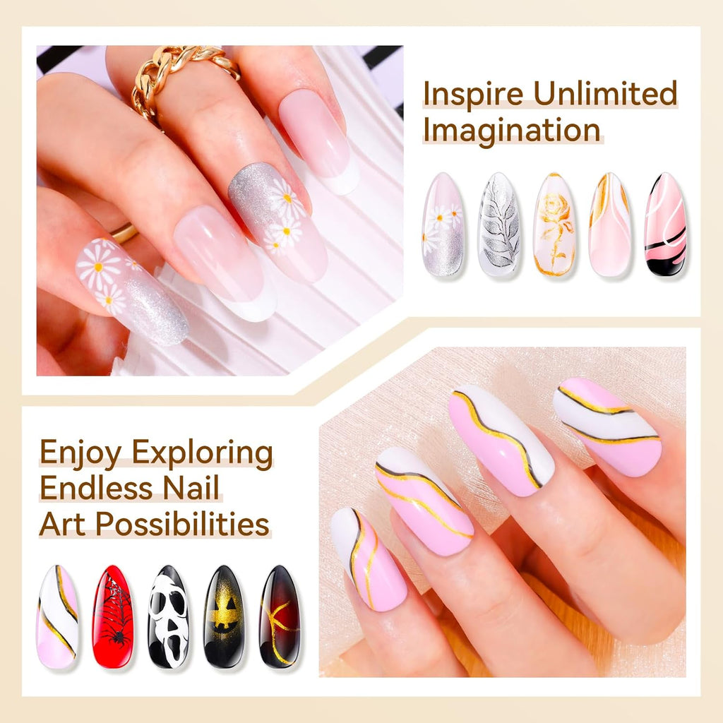 Buy now Makartt Gel Paint for Nail Art Set: 6 Colors No Wipe Solid Gel Polish for DIY Design at Home, Soak Off UV LED Manicure, Silver White Black Red Gold Nude at indiglob india