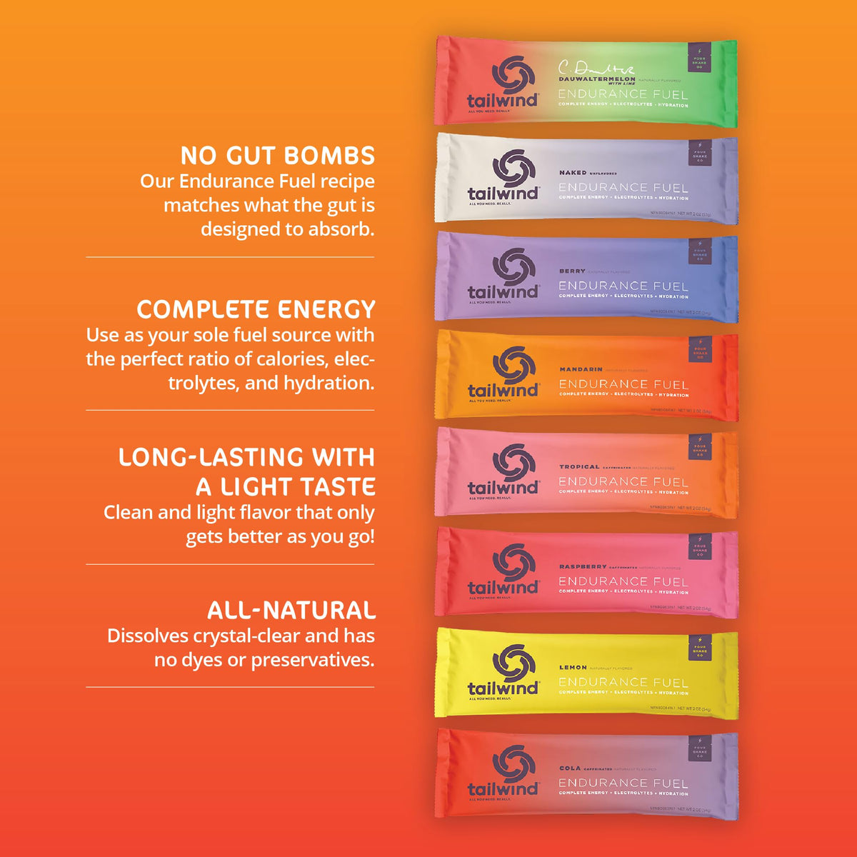 Tailwind Nutrition Endurance Fuel, Variety Pack, 8 Single-Serving Sachets
