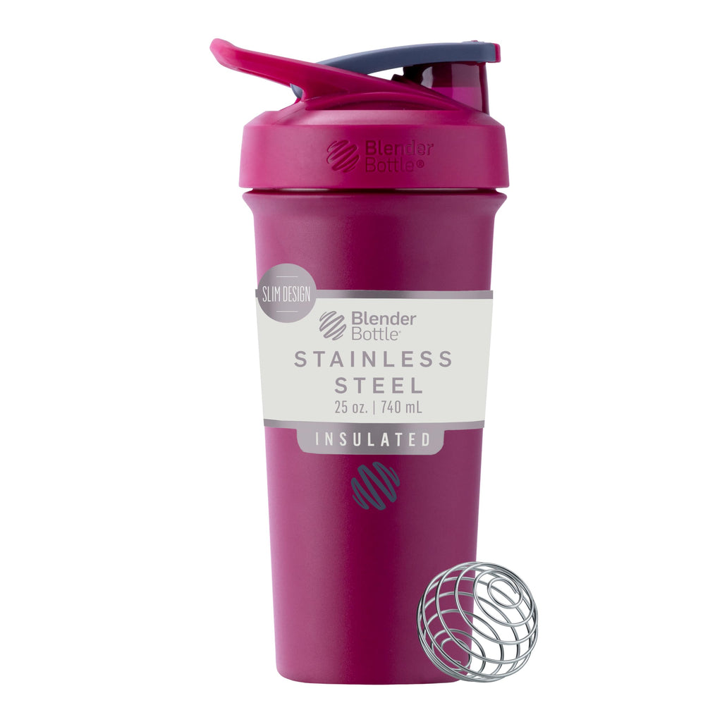 Buy now BlenderBottle Strada Shaker Cup Insulated Stainless Steel Water Bottle with Wire Whisk, 24-Ounce, Black at indiglob india