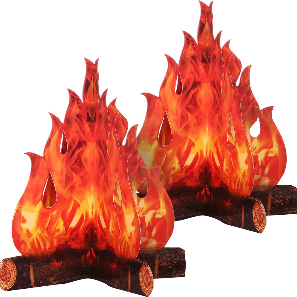 Buy now Boao 2 Set Fake Fire Fake Flame Camping Decoration 3D Cardboard Campfire Centerpiece Artificial Flames Campfire Party Decoration for Camp Bachelorette Christmas Party(12 x 10 Inch,Red Orange) at indiglob india