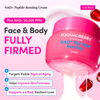 EQQUALBERRY NAD+ Peptide Boosting Cream – NAD+ 5% & 13 Peptides Anti-Aging Korean Skincare Face & Body Cream | Firming & Lifting Pink Neck Cream for Sagging Skin (1.69 fl.oz / 50ml)
