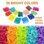 12730+ Loom Rubber Bands Refill Kit in 26 Color with 500 Clips,6 Hooks, Premium Bracelet Making Kit for Weaving DIY Crafting Gift