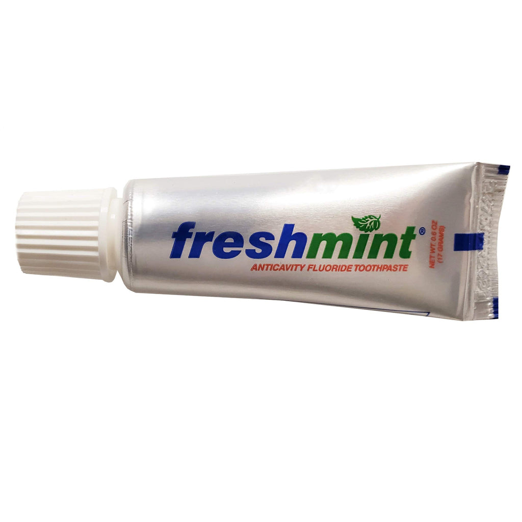 Freshmint 0.6 oz. Anticavity Fluoride Toothpaste, 144 Tubes, Laminated Tube, Tubes do not Have Individual Boxes for Extra Savings, Travel Size