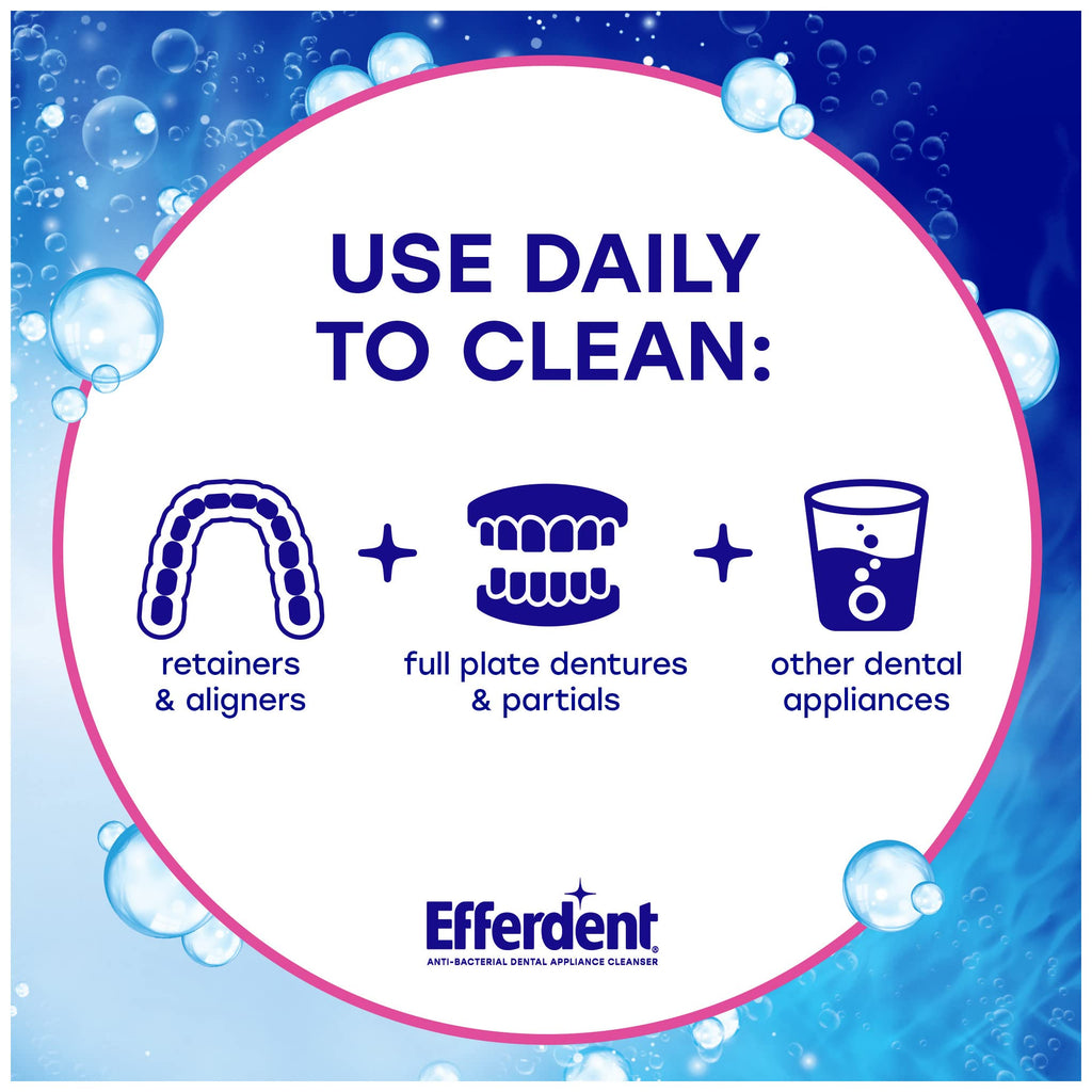 Buy now Efferdent Denture Cleaner Tablets â€“ Dental Appliances, Aligners, Mouth Guard, and Retainer Cleaner Tablets, Complete Clean, 126 Count at indiglob india