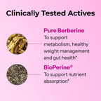 HUM Best of Berberine Supplement 1200mg, Metabolic & Gut Health, 60 Count | BioPerine, High Absorption, 2 Capsules Daily, Vegan, Non-GMO, Gluten Free