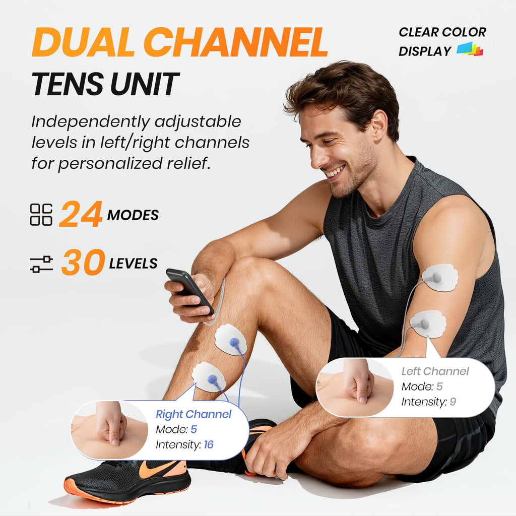 AVCOO Color Screen 24 Modes TENS Unit Muscle Stimulator for Pain Relief