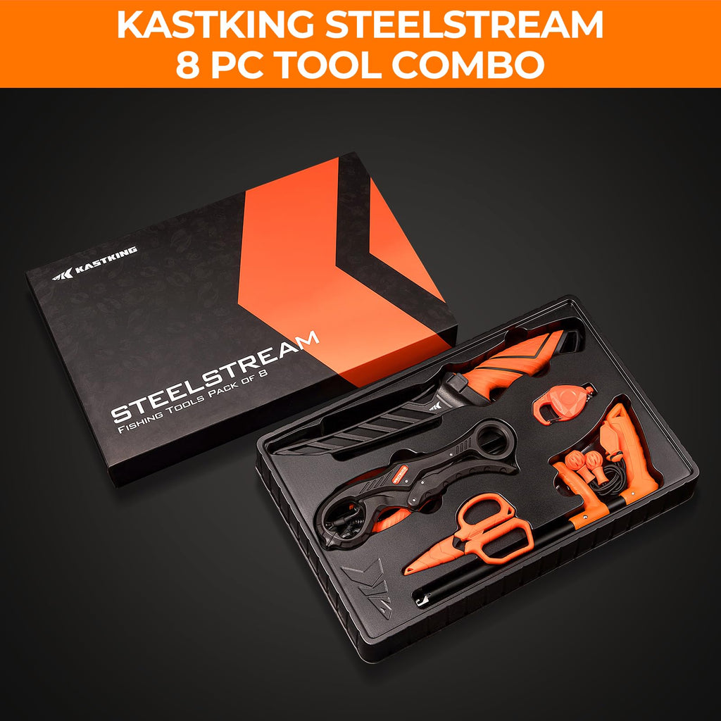 KastKing SteelStream 8pc Fishing Tool Kit, Fishing Gear and Gifts for Men