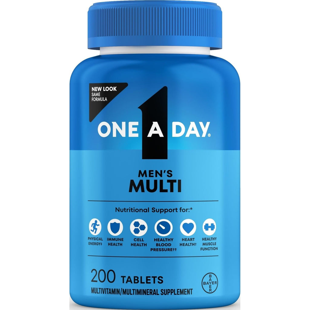 One A Day Multivitamin for Men - Daily Mens Multivitamins with Vitamin D, Zinc, Folic Acid, and B Vitamins, Physical Energy Support, 200 Count