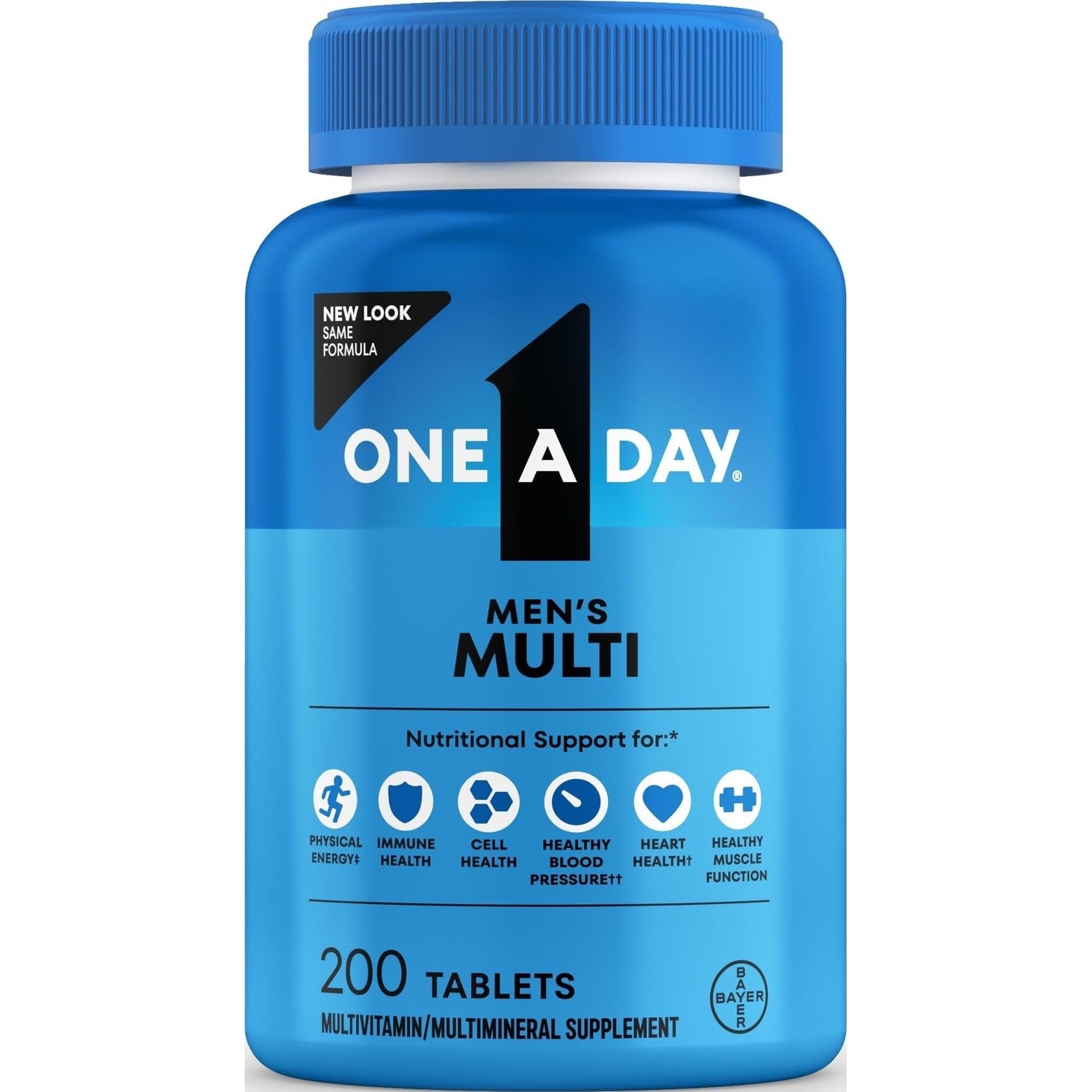 One A Day Multivitamin for Men - Daily Mens Multivitamins with Vitamin D, Zinc, Folic Acid, and B Vitamins, Physical Energy Support, 200 Count