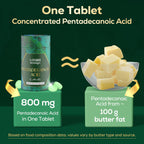 Pentadecanoic Acid, C15:0 Supplement, High Altitude Sheep Milk Sourced, 120 Tablets
