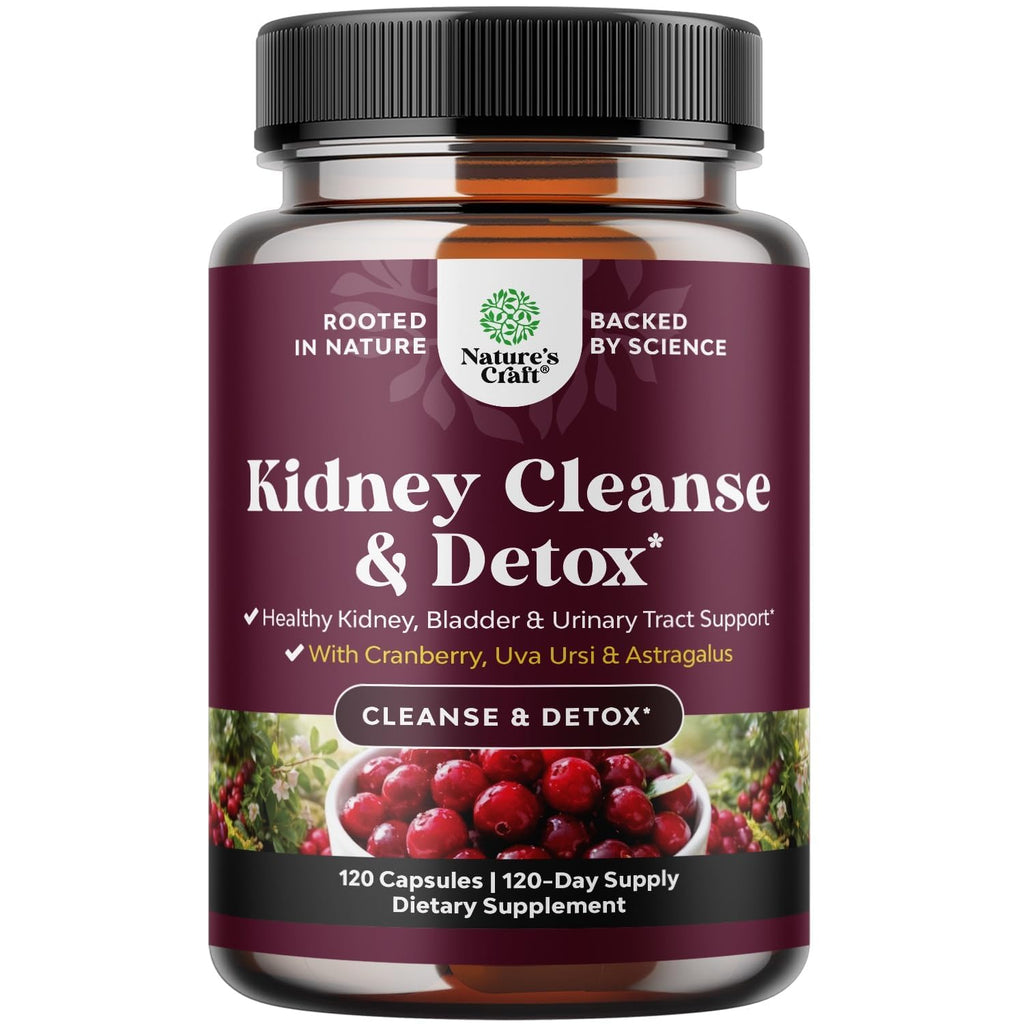 Advanced Kidney Cleanse Support - Cranberry Extract Capsules - 60 Count | Kidney Support Supplement - Uva Ursi, Stinging Nettle Leaf & Astragalus for Kidney Health - Urinary Tract Health Support