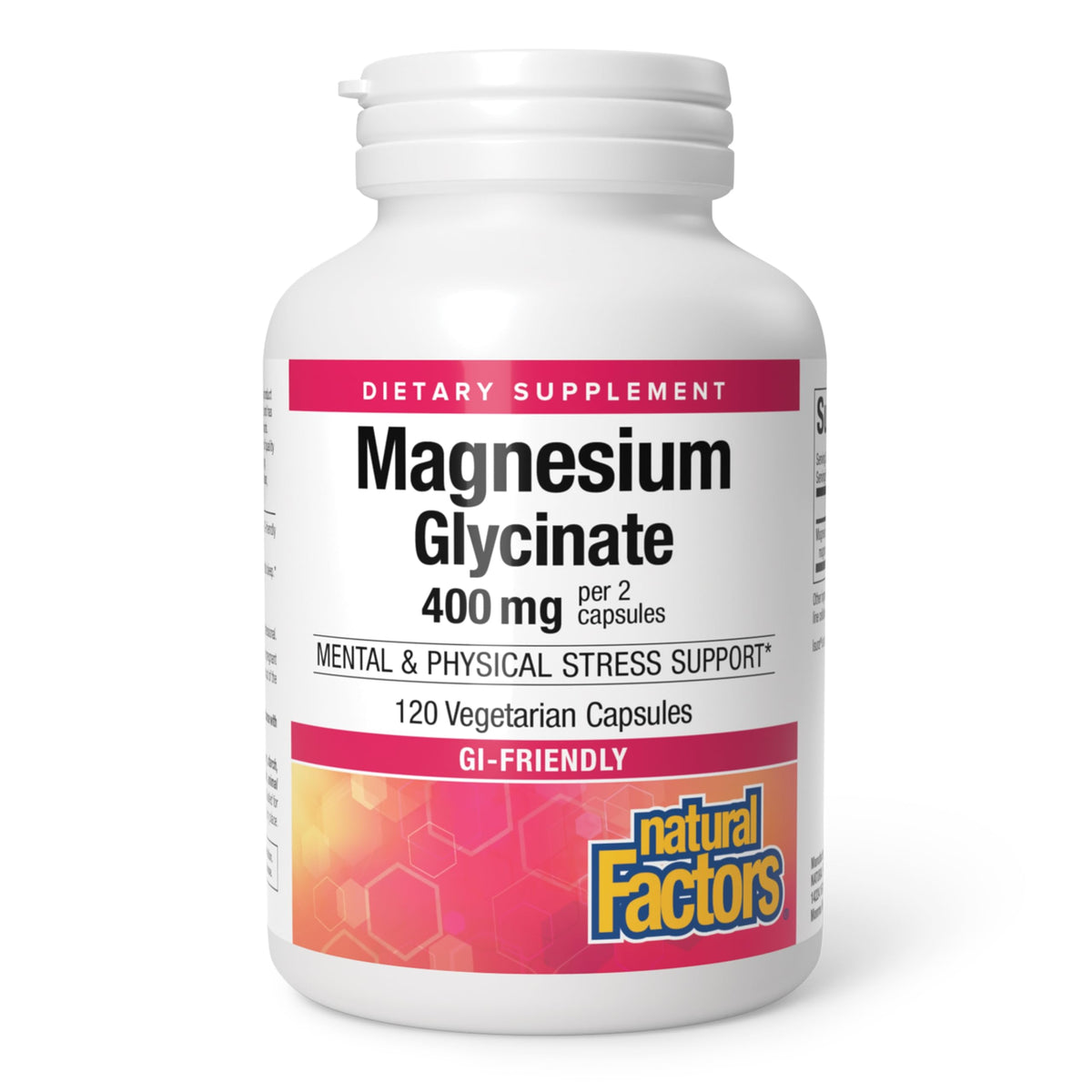 Natural Factors Magnesium Glycinate 400 mg for Stress Support*,120 Servings