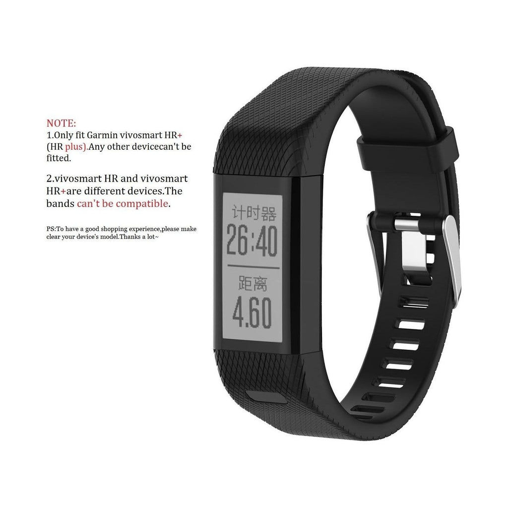 Buy now TenCloud Strap Compatible with Vivosmart HR+ Bands Replacement Striped Sport Straps with Tool Kits for Garmin vívosmart HR Plus Tracker (Black) at indiglob india