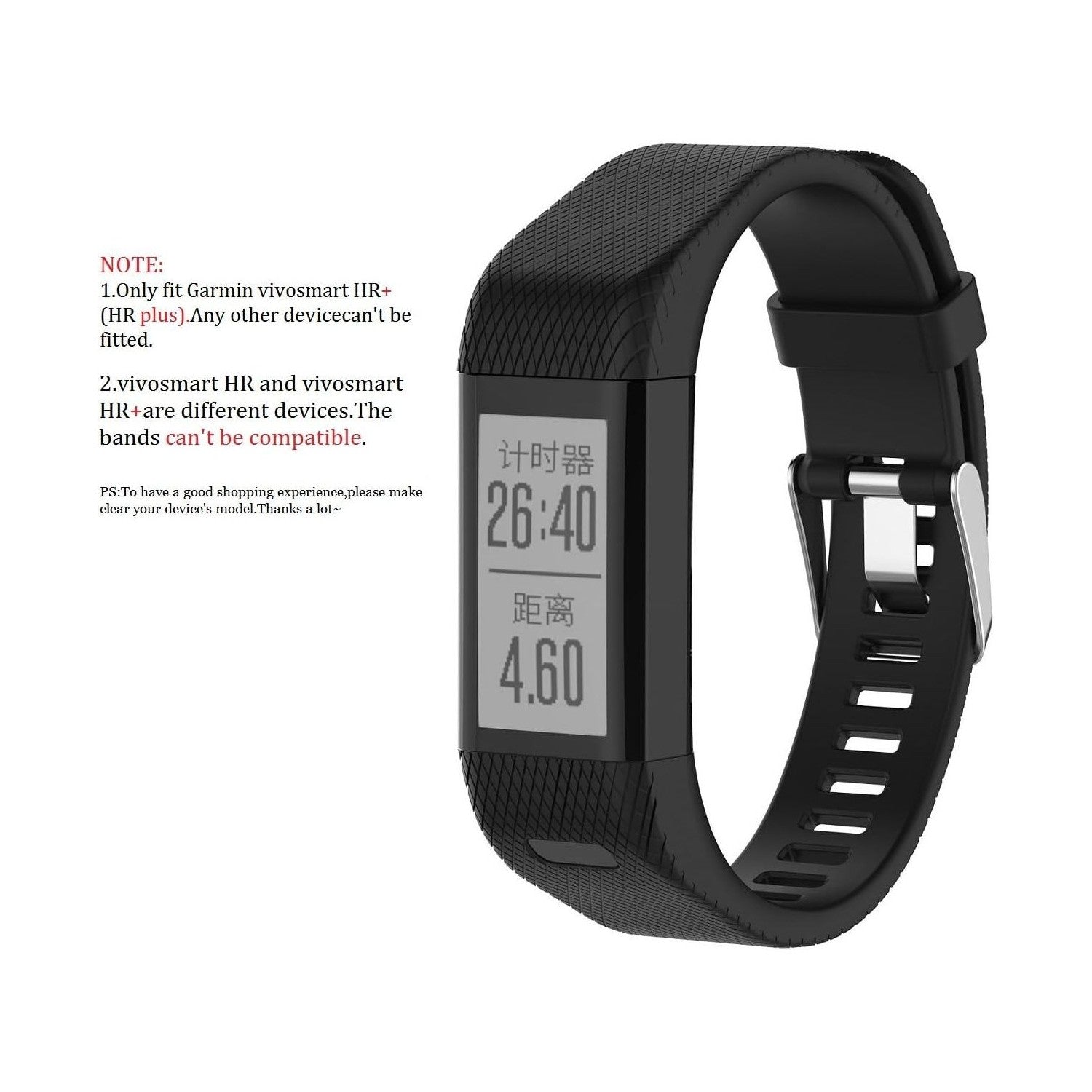 Buy now TenCloud Strap Compatible with Vivosmart HR+ Bands Replacement Striped Sport Straps with Tool Kits for Garmin vívosmart HR Plus Tracker (Black) at indiglob india