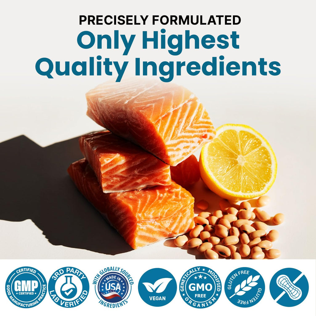 PrimeMD 4-in-1 Fish Oil Omega-3 with D3 K2 CoQ10, Lemon, 120 Softgels | Heart, Brain and Joint Support, Omega 3 with Vitamin D3, K2 and CoQ10, Lemon Flavored Softgels, Fish Oil Supplement