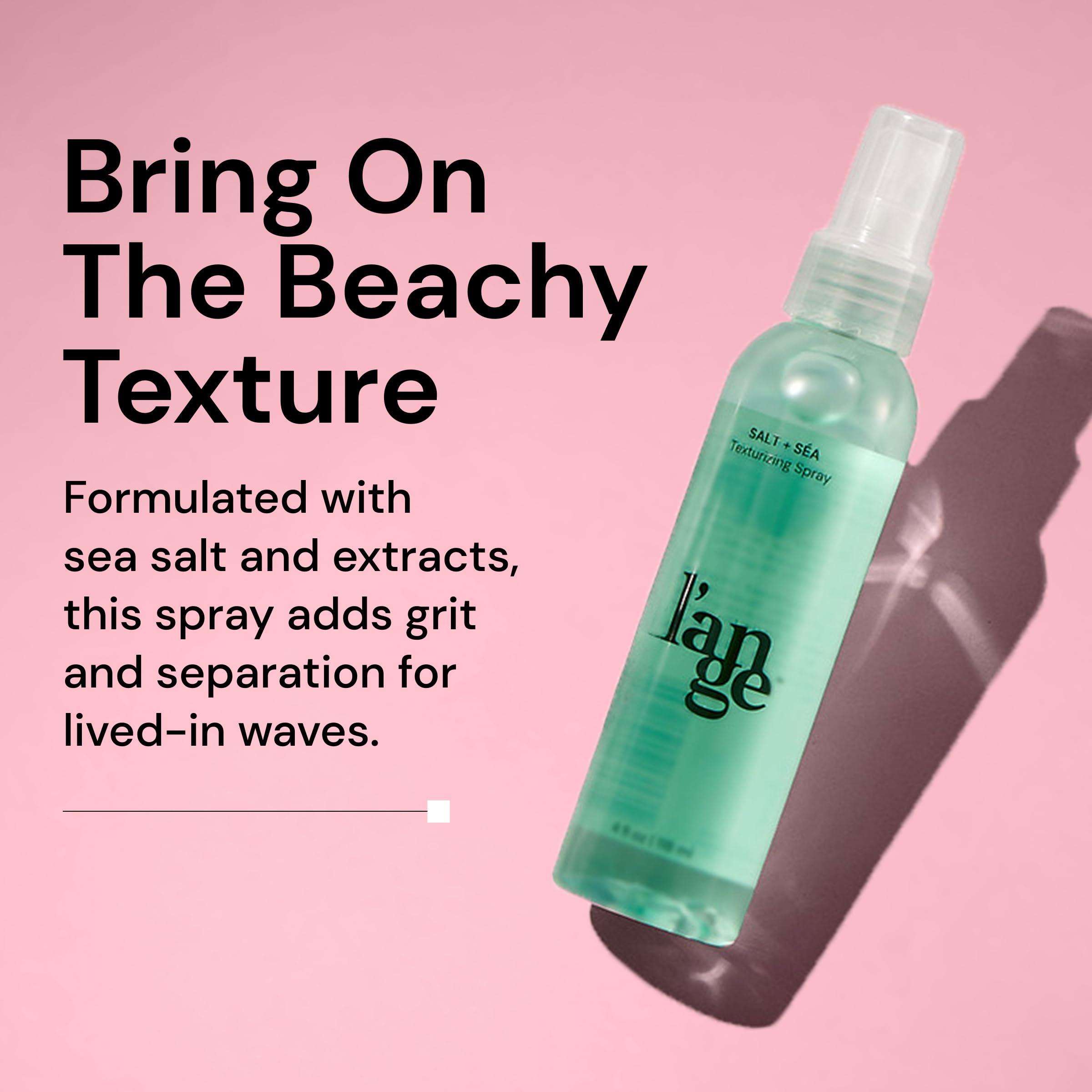 L'ANGE HAIR Sea Salt Texturizing Spray | Effortless Beachy Waves, Volume & Touchable Hold | Mineral-Infused Lightweight Texture Spray for Soft, Natural Finish | 4 oz