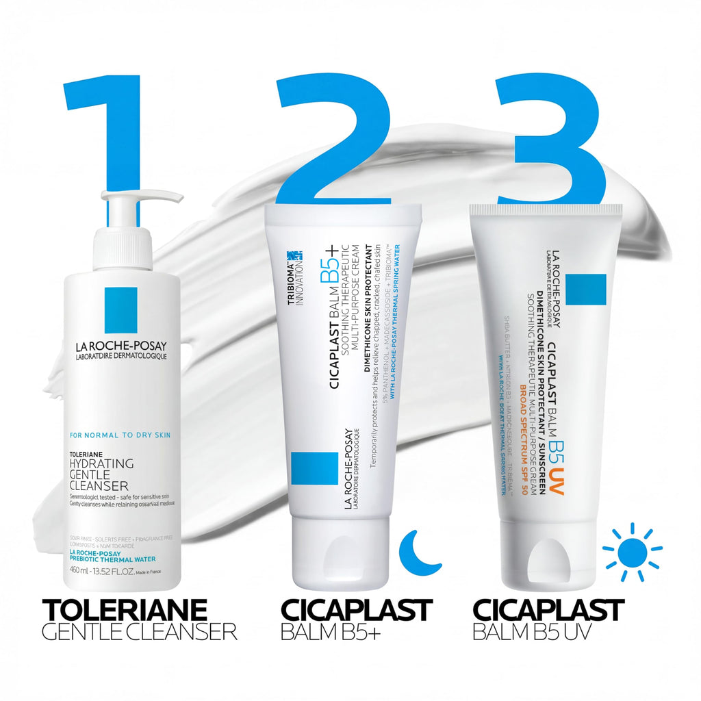 La Roche-Posay Cicaplast Balm B5 Skin Barrier Repair Cream with Centella Asiatica, Shea Butter & Panthenol | Multi-Purpose Healing Ointment for Dry, Irritated Skin | Face, Body & Hand Balm, Baby Safe