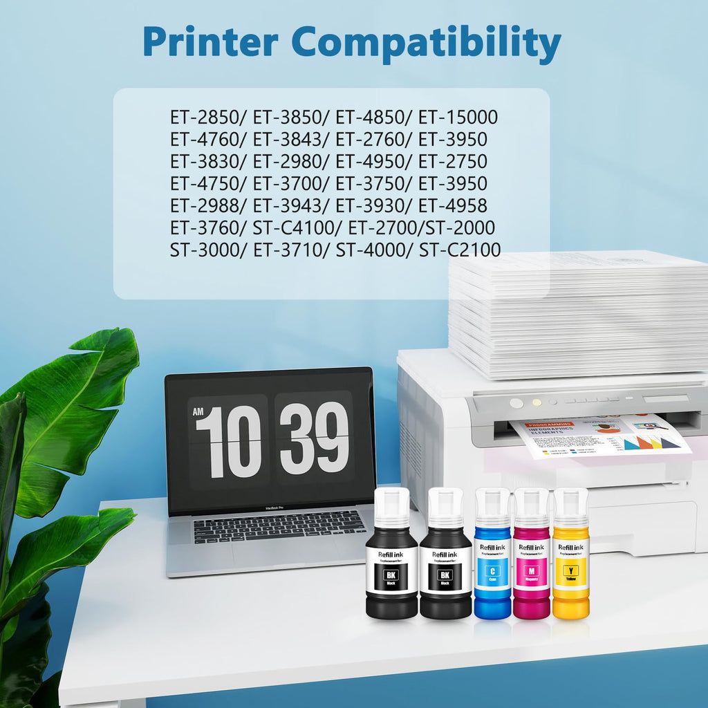 Ink Refill Bottles for ET-4850 ET-3850 ET-2850 ET-4760 ET-3760 Ink Refill
