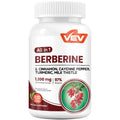 VEV Berberine Supplement with Ceylon Cinnamon, Cayenne Pepper, Turmeric, Milk Thistle – 120 Capsules