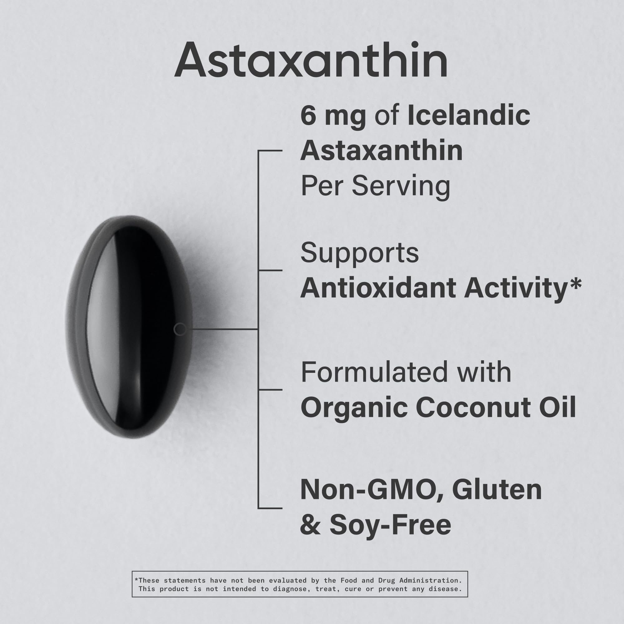 Sports Research® Icelandic Astaxanthin 6mg w/Coconut Oil - 120 Count | Antioxidant Supplement for Skin & Eye Health Support | Soy-Free, Non-GMO, Gluten-Free