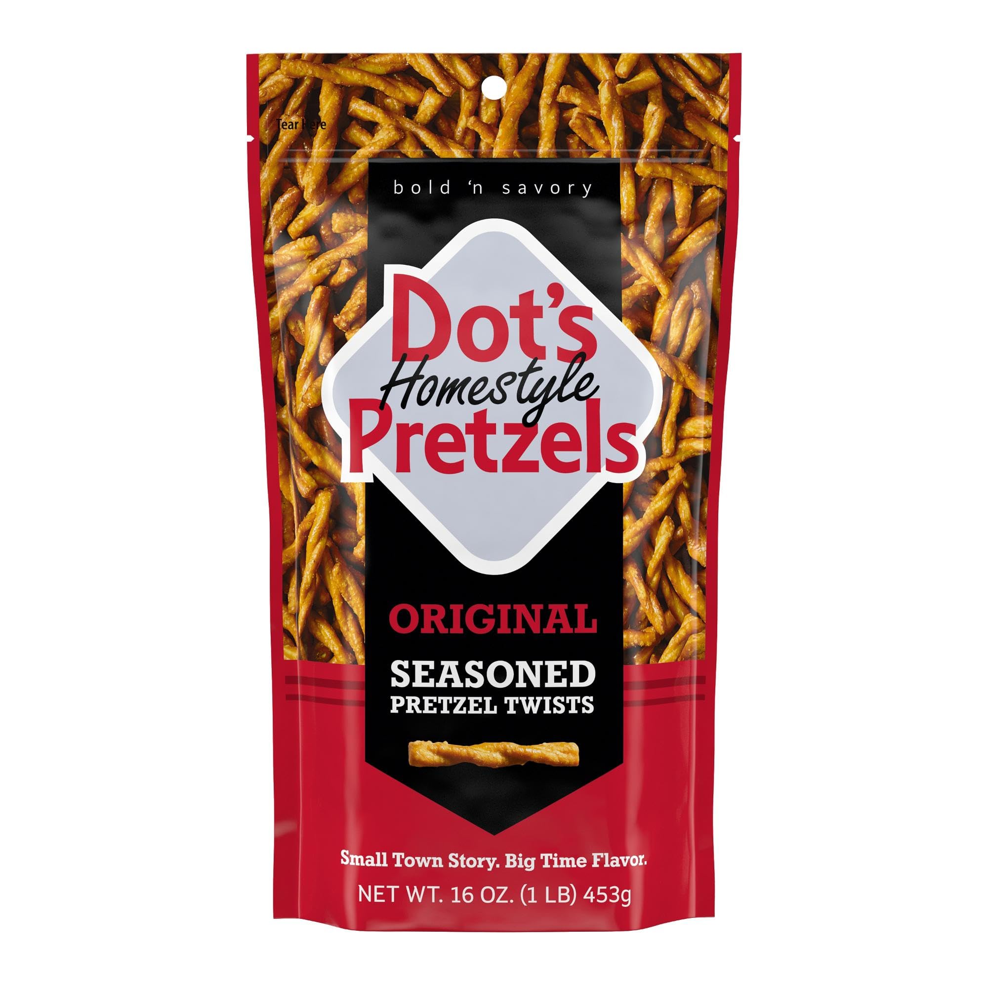 Buy now Dot's Pretzels Original Seasoned Pretzel Twist Snack, 16oz Grocery Sized Bag Original at indiglob india