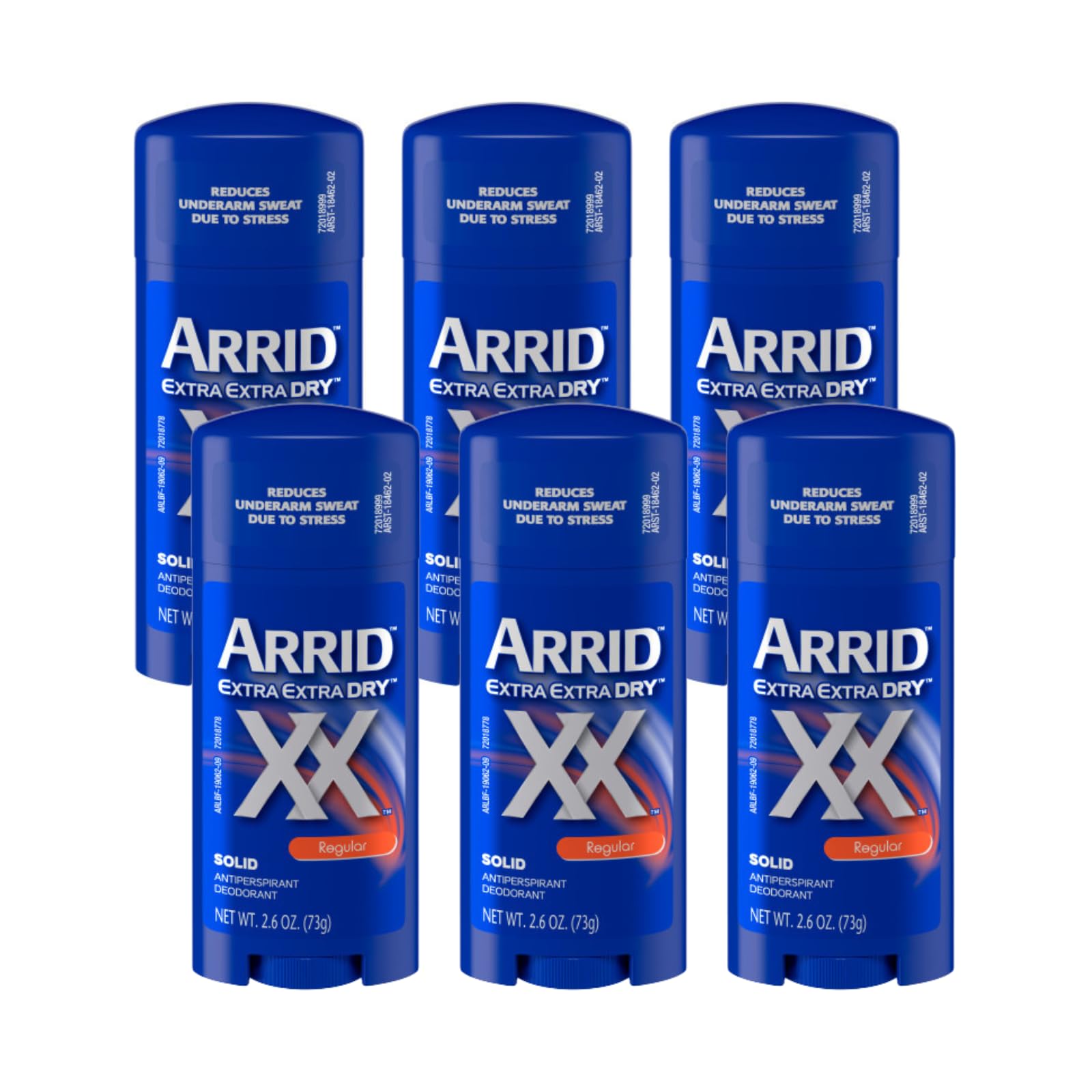 Arrid XX Antiperspirant/Deodorant Solid, Unscented, 2.6-Ounce Sticks (Pack of 6)