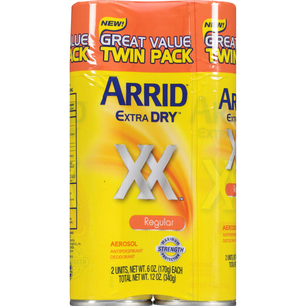 Buy now Arrid XX Extra Dry Antiperspirant Deodorant, Regular, Twin Pack (two 6oz. cans) Packaging May Vary at indiglob india
