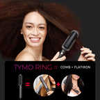 TYMO Hair Straightener Brush, Hot Comb Hair Straighteners for Women | Hair Straightener Comb, Straightening Brush with 5 Heat Settings, 20s Fast Heating & Dual Voltage, Black