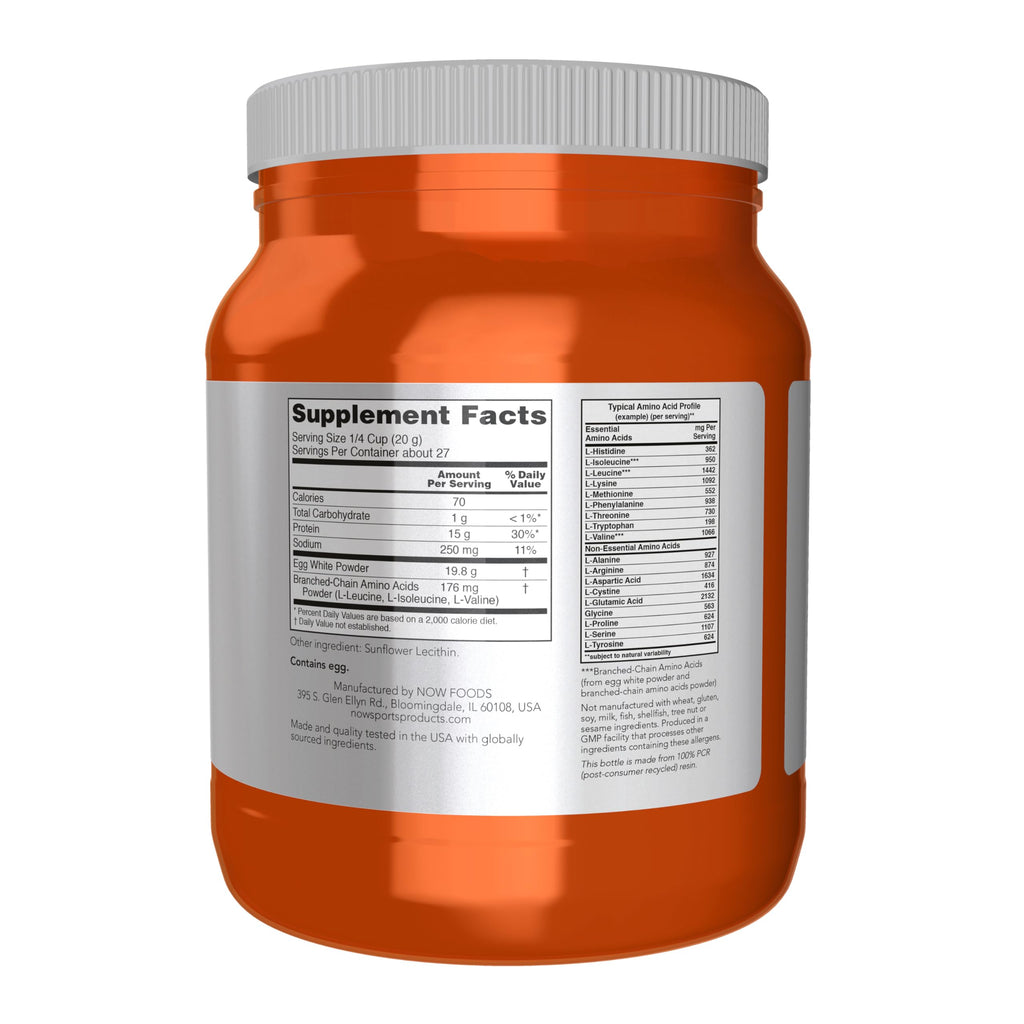Buy now NOW Foods Sports Nutrition, Egg White Protein, 16 g With BCAAs, Unflavored Powder, 1.2-Pound at indiglob india