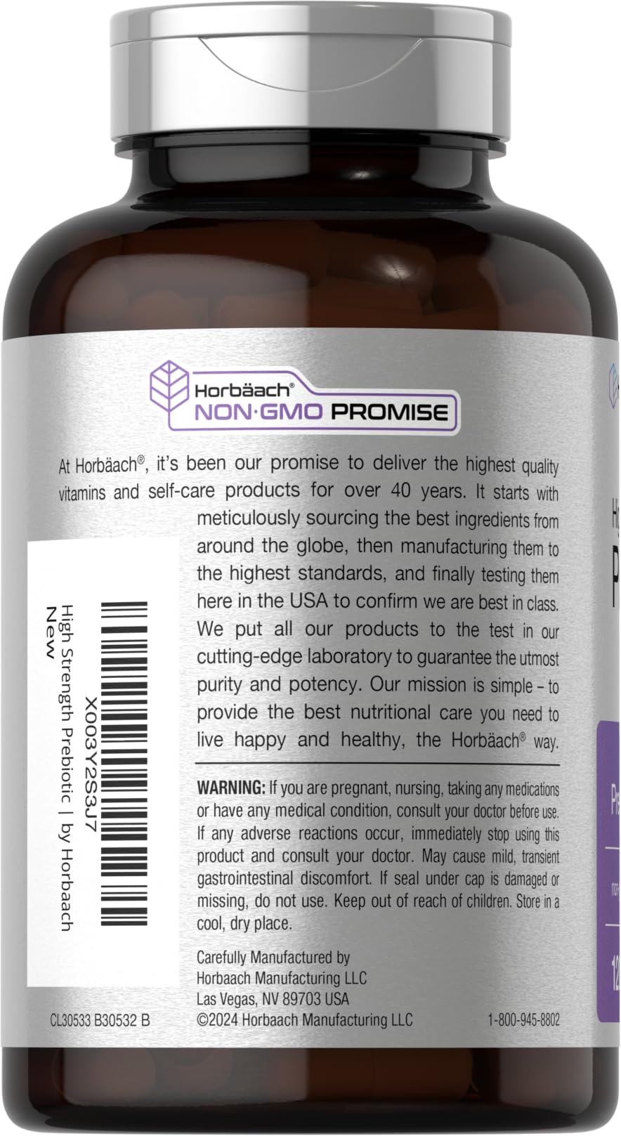 Horbäach Prebiotic for Men and Women | 120 Powder Pills