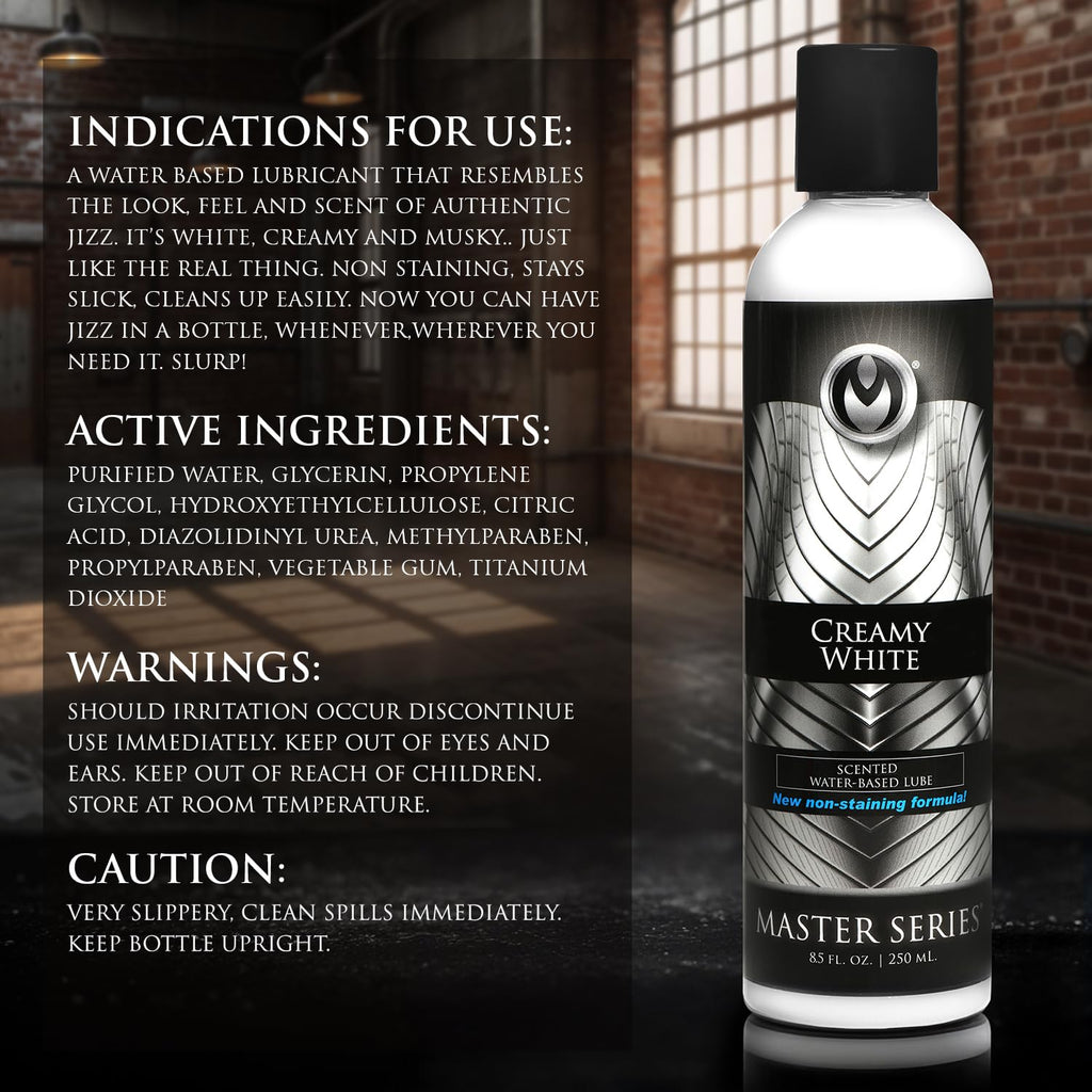 MASTER SERIES Creamy White Scented WaterBased Body Glide 8.5 Oz Men, Women