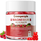 GREENPEOPLE Magnesium Glycinate Gummies 400mg, Sugar Free | Chelated High Absorption Complex with Magnesium Citrate for Calm, Sleep & Stress Support for Adults Raspberry, 120ct