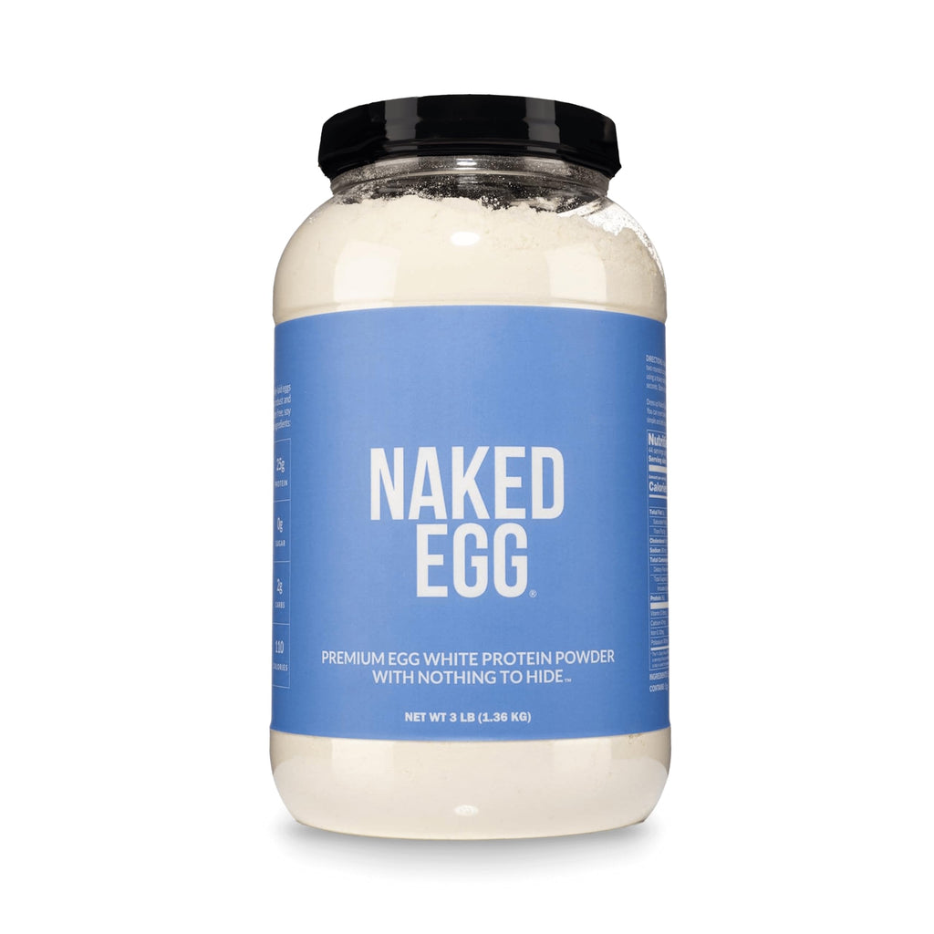 Naked 3LB Non-GMO Egg White Protein Supplement Powder, Unflavored, No Additives, Paleo, Dairy Free, Gluten Free, Soy Free – 25g Protein, 44 Servings, 3 pounds