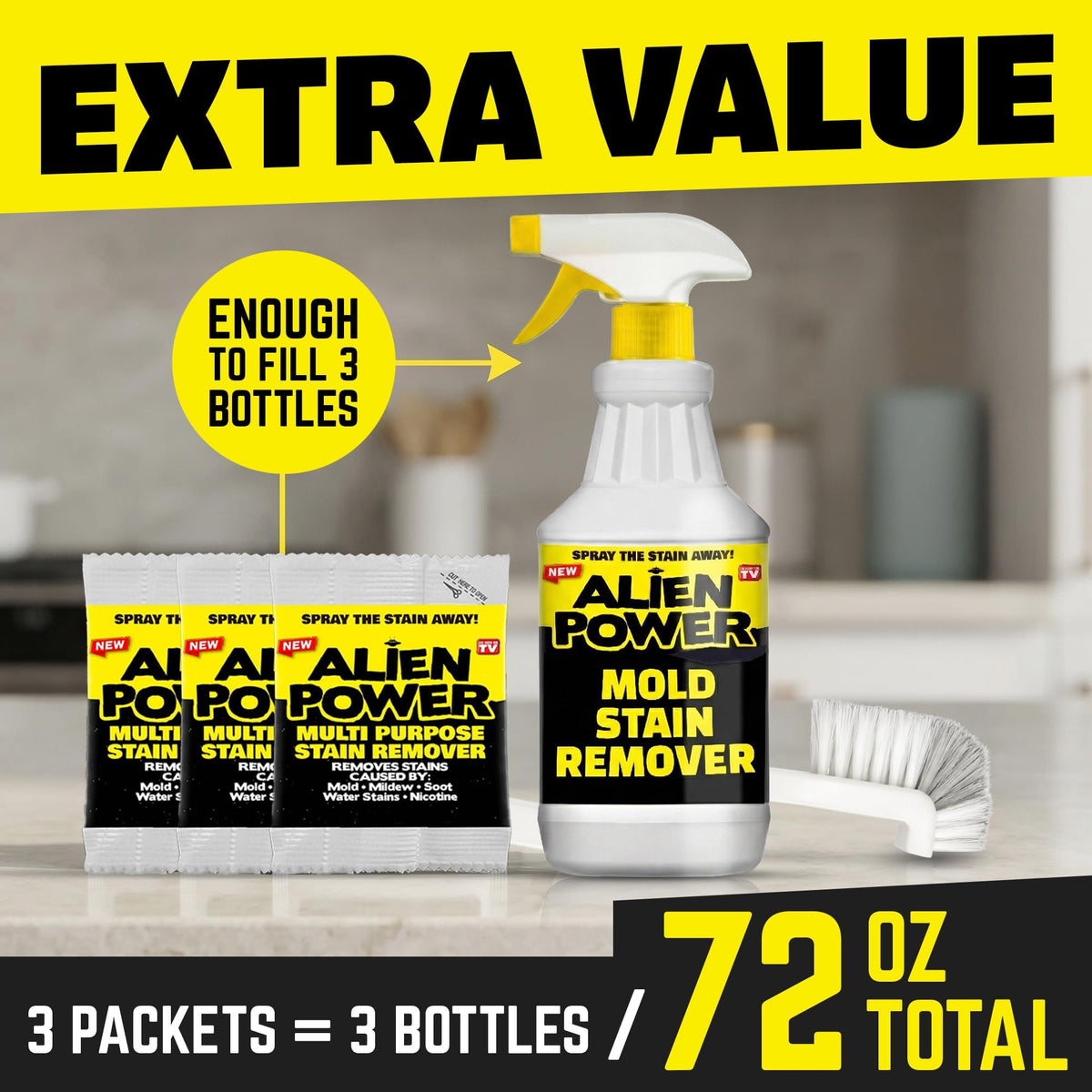 ALIEN POWER No-Scrub Mold Remover Spray for Black Mold & Mildew, 72 Oz.